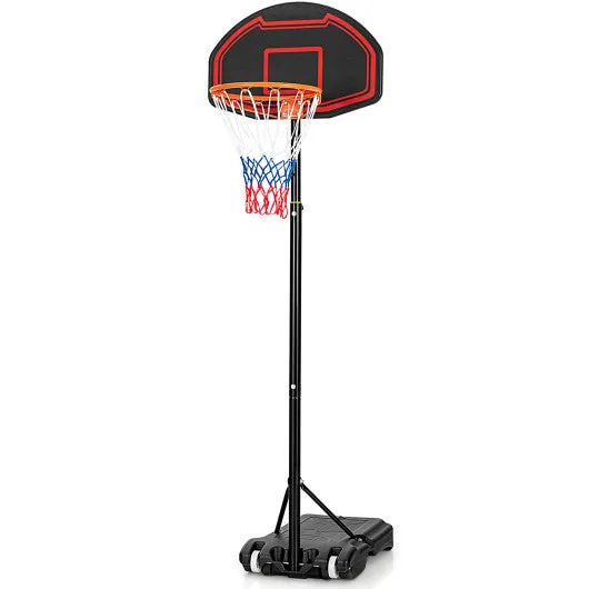 Adjustable Kids' Basketball Hoop Stand with Durable Net and Wheel