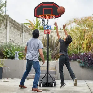 Adjustable Kids' Basketball Hoop Stand with Durable Net and Wheel