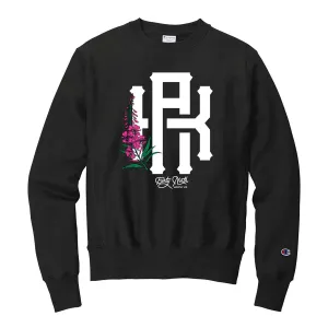 AK Monogram Fireweed Black Crewneck