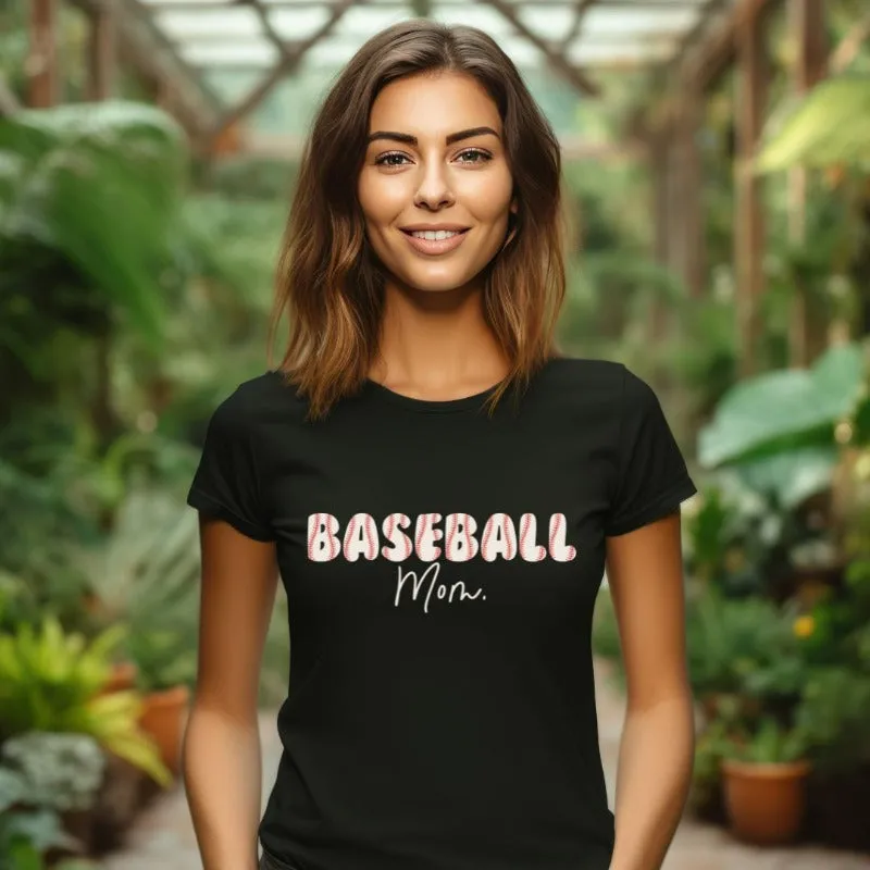 Baseball Lettering Mom Design PNG Download