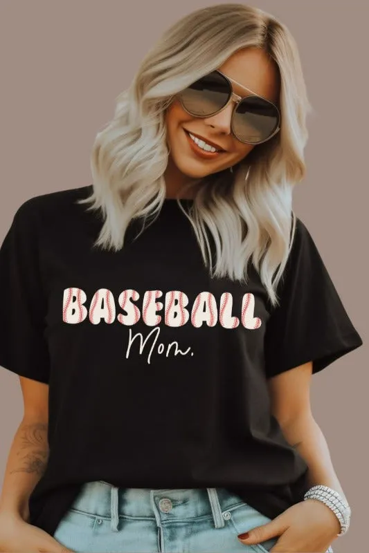 Baseball Lettering Mom Design PNG Download