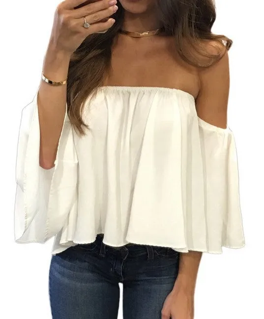 Beautiful Women's Classy Popular Chiffon T-shirt Blouses