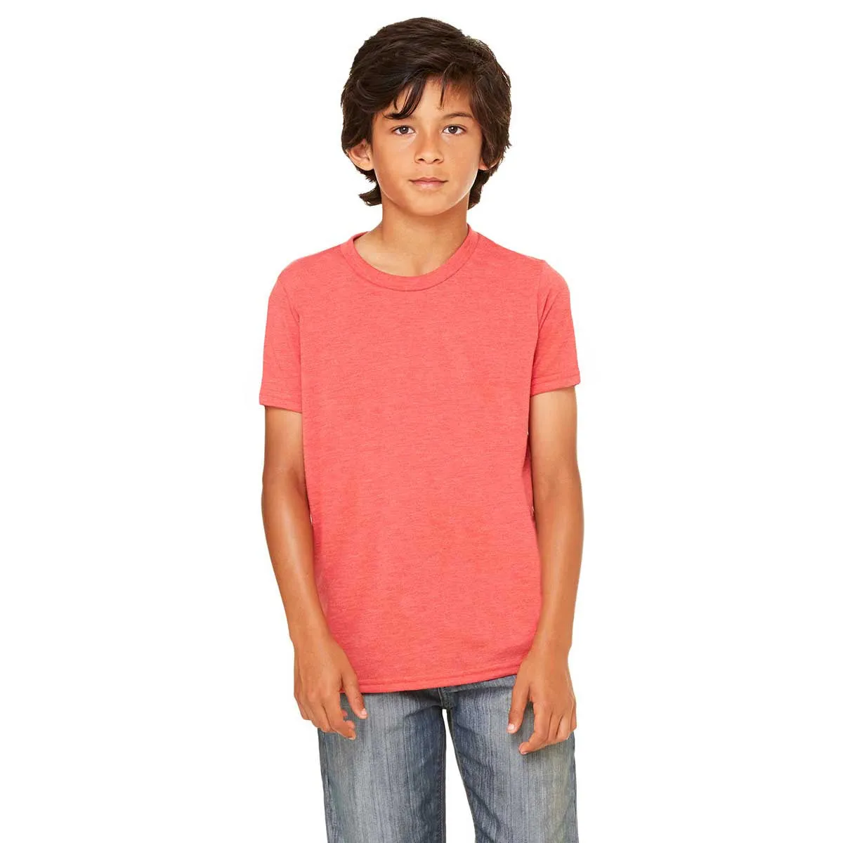 Bella   Canvas Youth Red Triblend Jersey Short-Sleeve T-Shirt