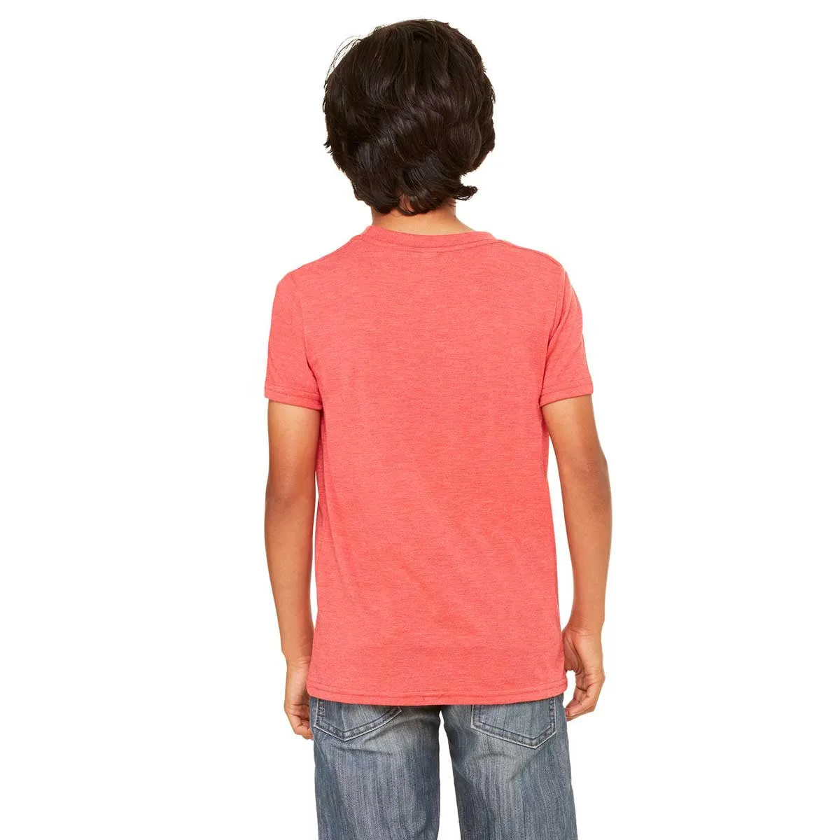 Bella   Canvas Youth Red Triblend Jersey Short-Sleeve T-Shirt