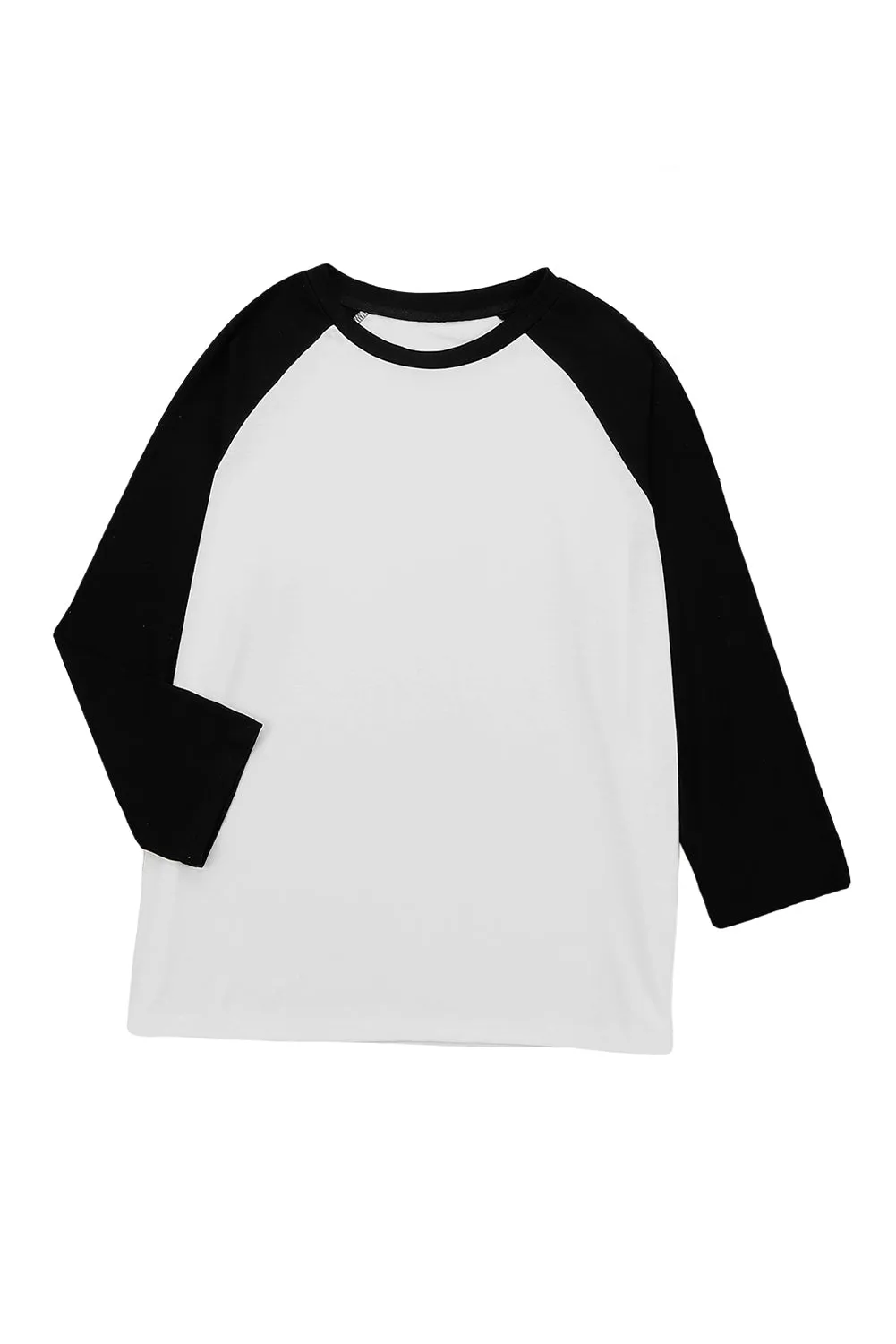 Black Patchwork Color Block Raglan Sleeve Pullover Top