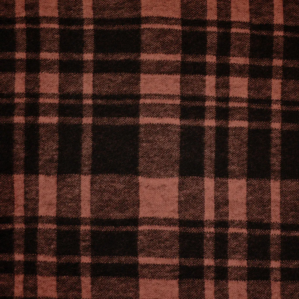 Bold Plaid Flannel Double Knit Terracotta/Black