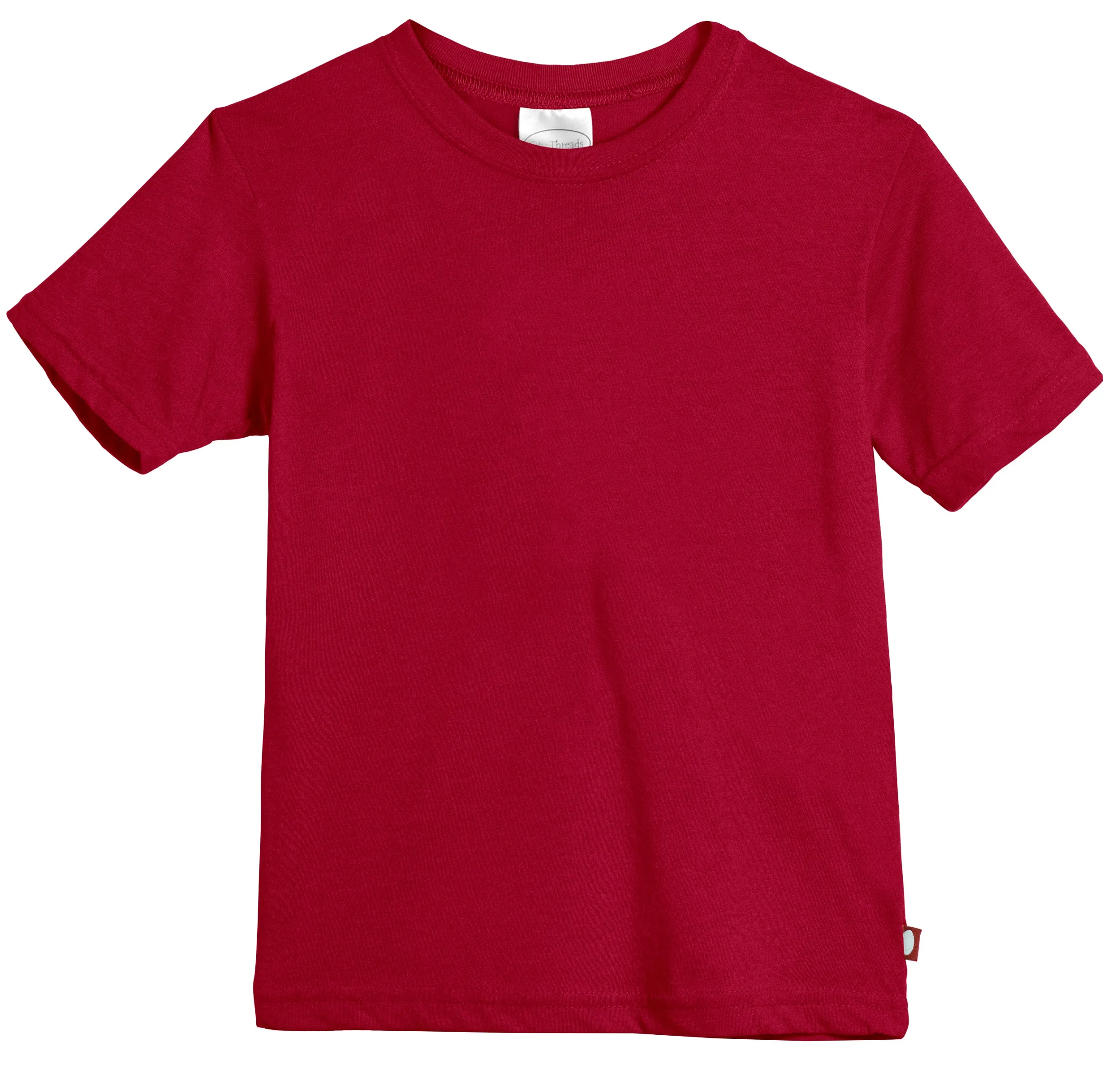 Boys Soft Cotton Jersey Short Sleeve Crew Tee | Red