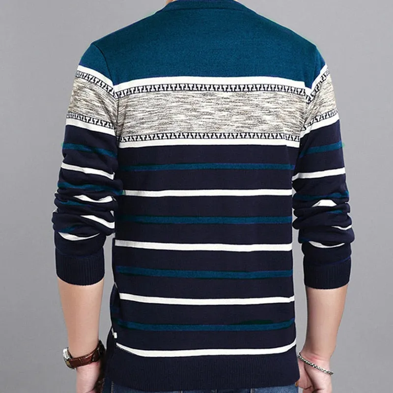 Brand Clothing Mens Sweater New Round Collar Pullover Men Knit Shirt