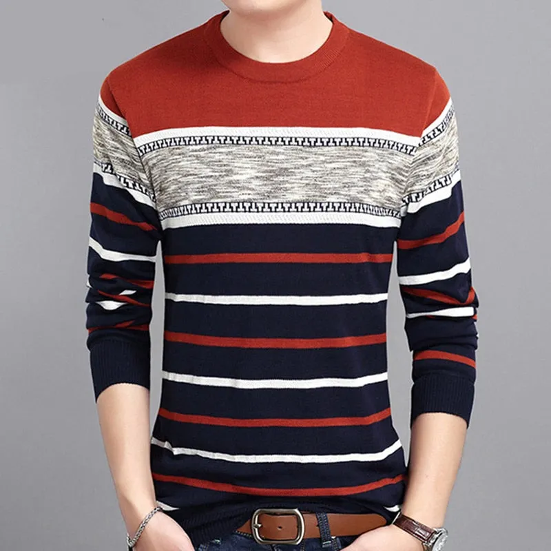 Brand Clothing Mens Sweater New Round Collar Pullover Men Knit Shirt