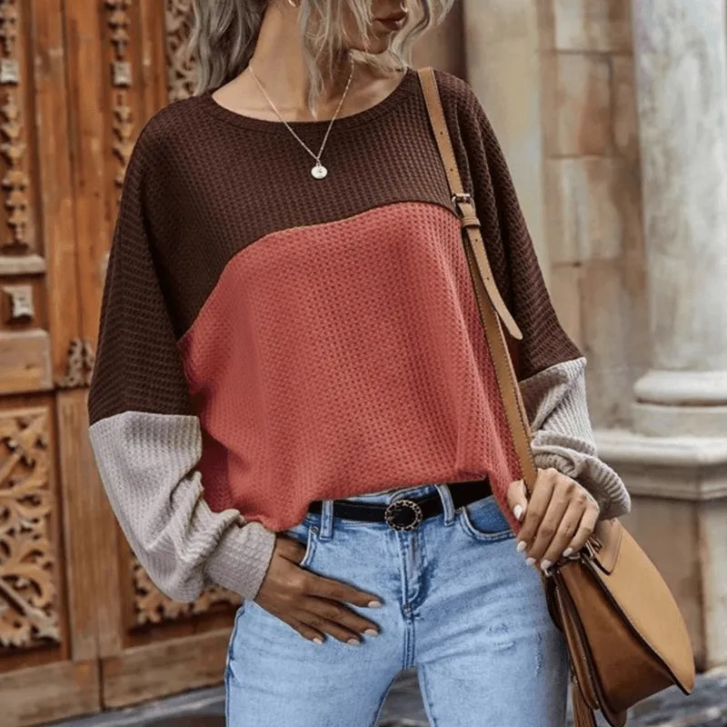 Contrast Waffle Top