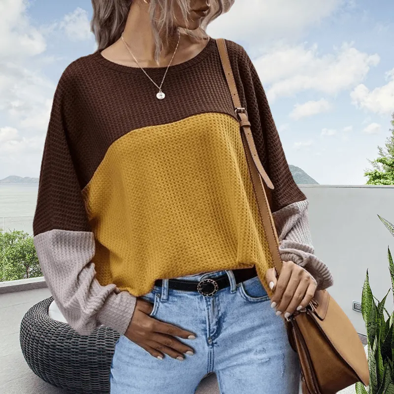 Contrast Waffle Top