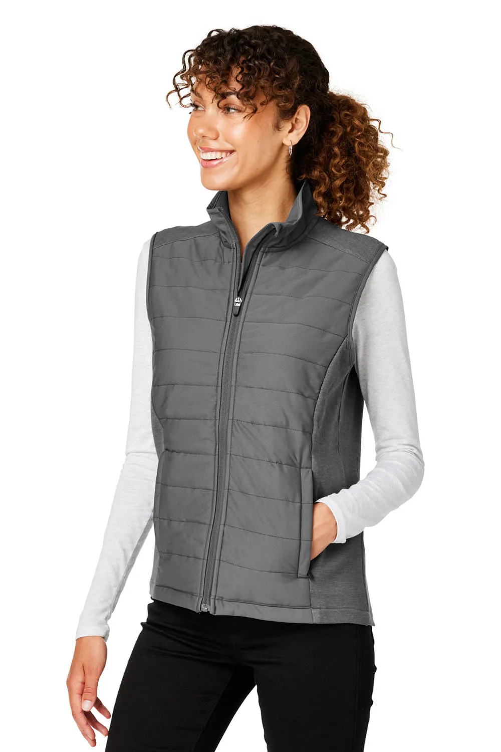 Devon & Jones Womens New Classics Charleston Hybrid Full Zip Vest - Graphite Grey Melange