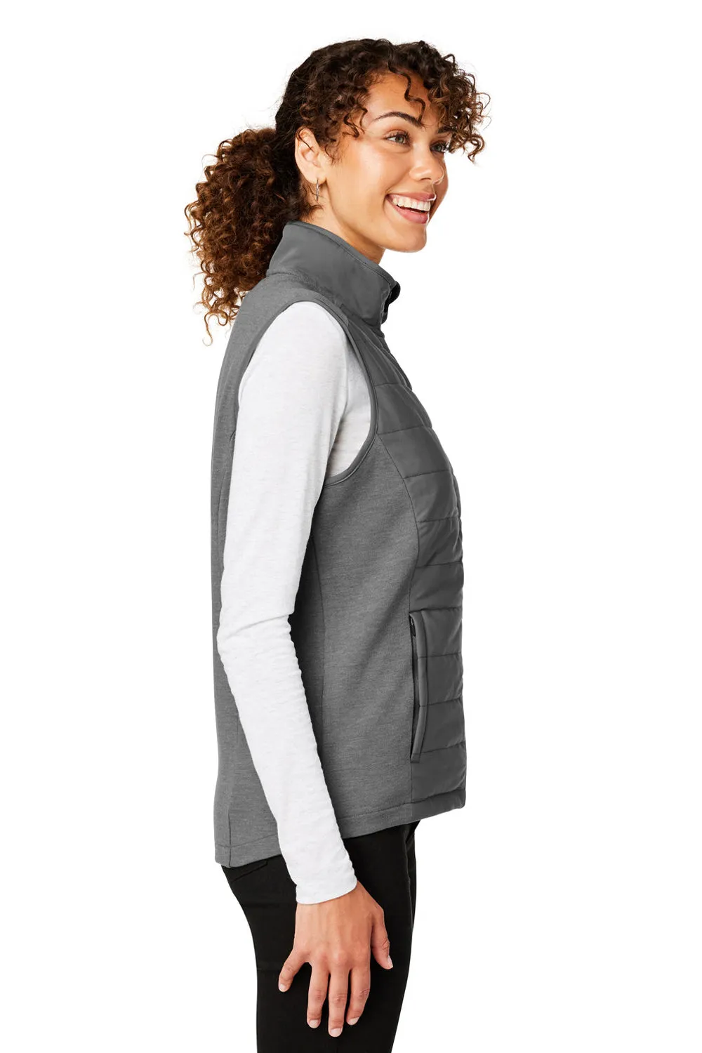 Devon & Jones Womens New Classics Charleston Hybrid Full Zip Vest - Graphite Grey Melange