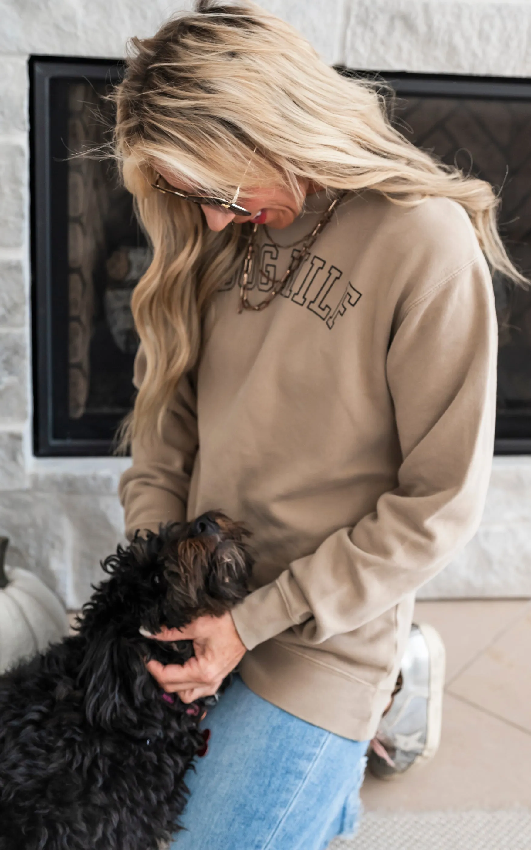 Dog Milf Pigment Dyed Crewneck Sweatshirt**