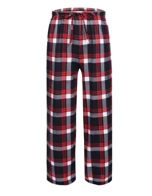 Ekouaer Boys Pajama Pants Long Sleep Pants Soft Elastic Waist Pajama Bottoms Plaid Lounge Pants with 2 Pockets