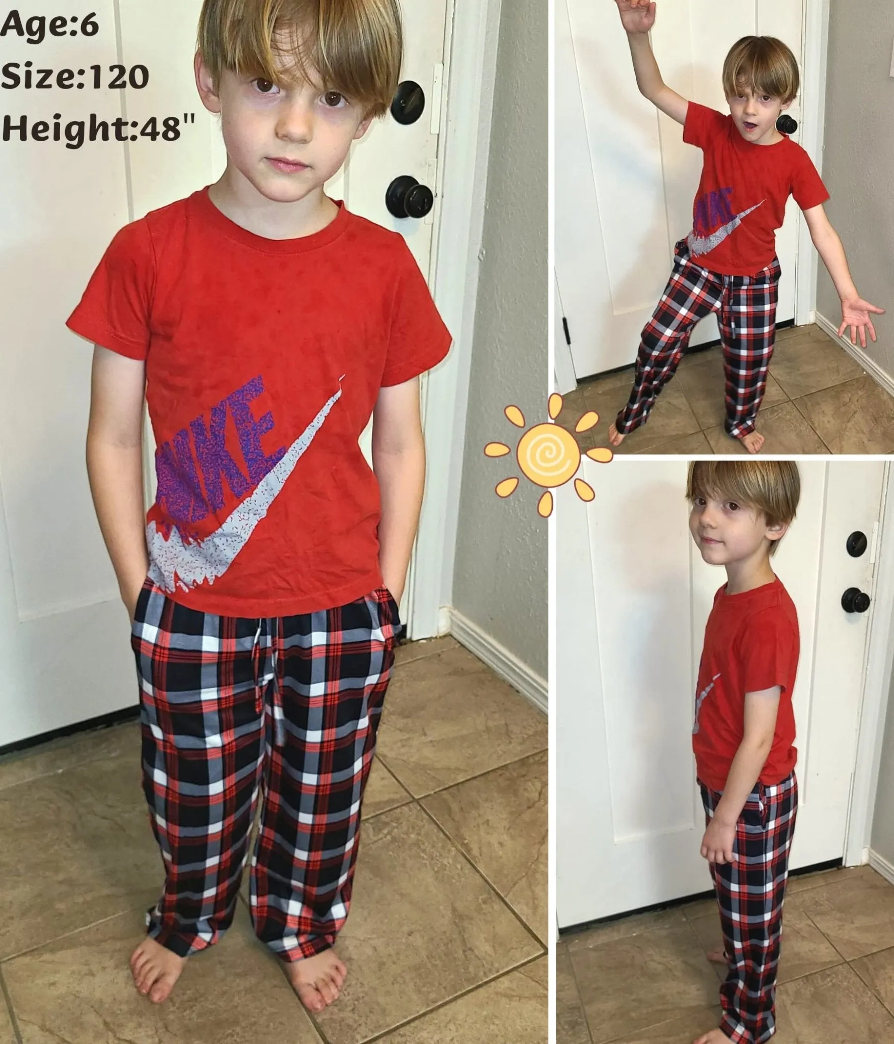 Ekouaer Boys Pajama Pants Long Sleep Pants Soft Elastic Waist Pajama Bottoms Plaid Lounge Pants with 2 Pockets