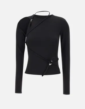 Etheria Black Cut-Out Sweater