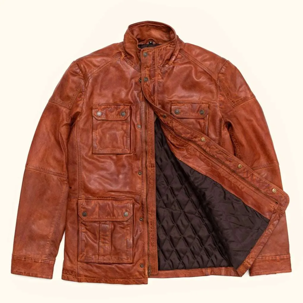 Field Leather Jacket - Light Brown Classic