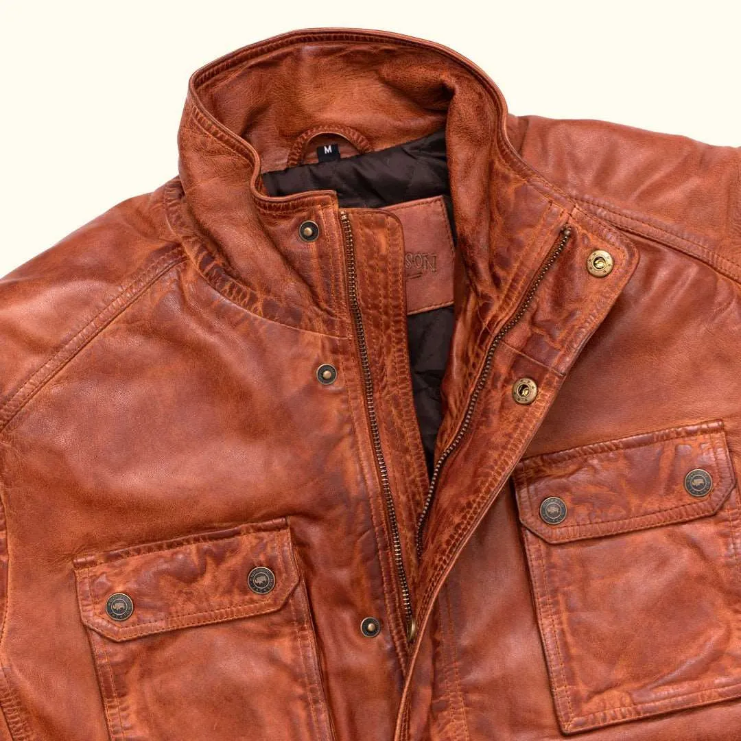 Field Leather Jacket - Light Brown Classic