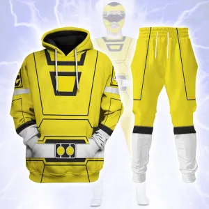 Gearhomie Yellow Power Rangers Turbo Hoodies Sweatshirt T-shirt Hawaiian Tracksuit