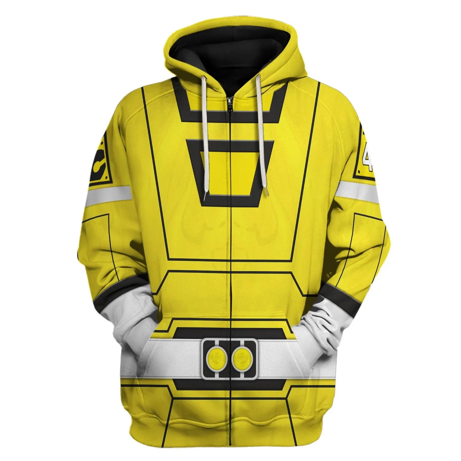 Gearhomie Yellow Power Rangers Turbo Hoodies Sweatshirt T-shirt Hawaiian Tracksuit