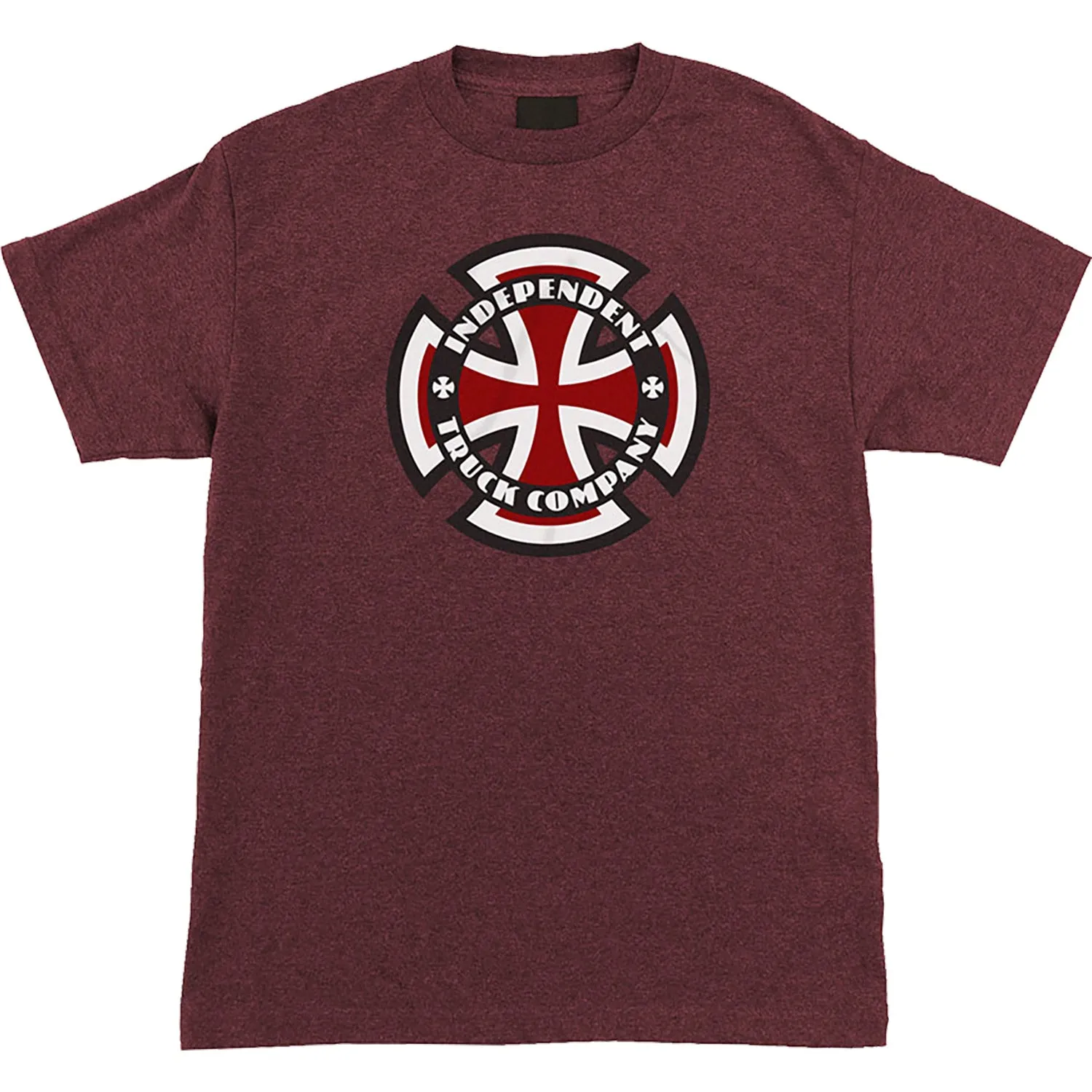 Independent Ringed Cross T-Shirt Medium - Burgundy Heather