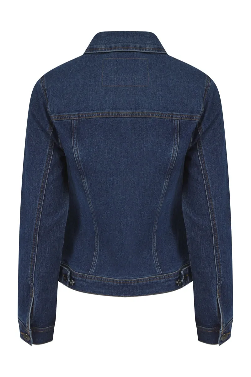 INDIGO WASH COTTON STRETCH DENIM JACKET