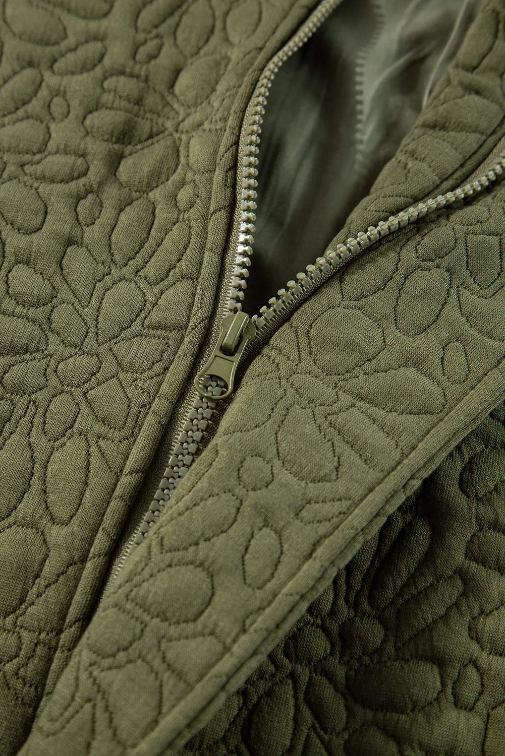 Jungle Green Floral Quilted Jacket