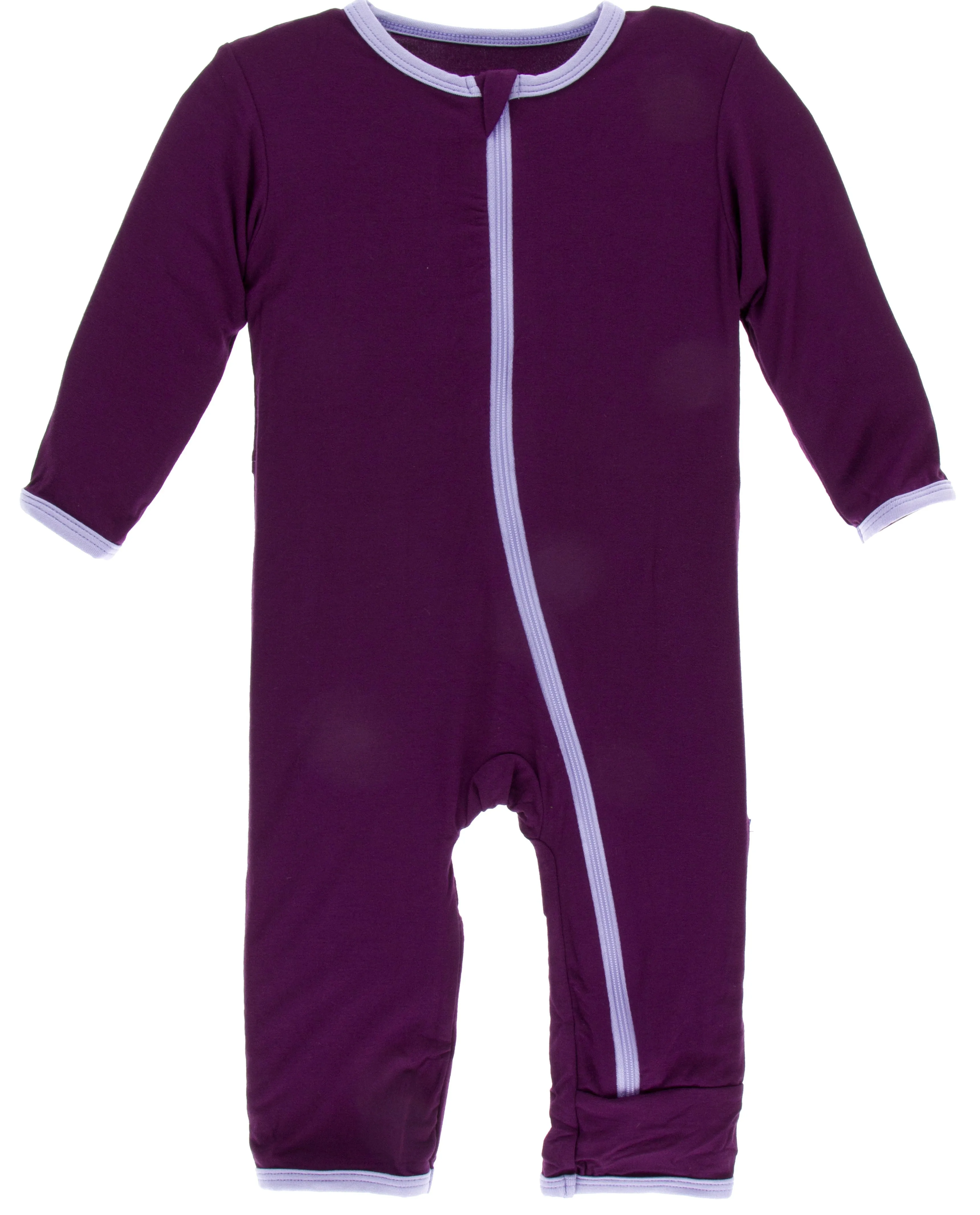 KicKee Pants Wine Grapes Atom Applique Coverall with Zipper