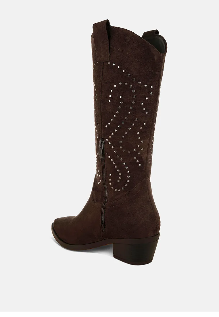 Lariat Studs Embellished Cowboy Boots