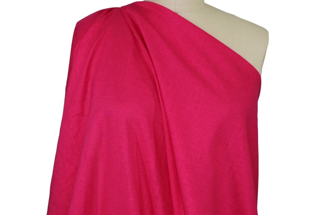 Linen Blend Broadcloth - Barbie Pink