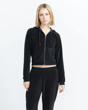 Lived in Lounge Velour Zip Hoodie - Black