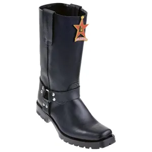 Los Altos Boots Mens #55T5405 Biker Boot | Genuine Greasy Leather Boots | Color Black