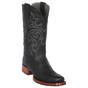 Los Altos Boots Mens #58T2705 7X Toe | Genuine Premium Rage Leather Boots | Color Black