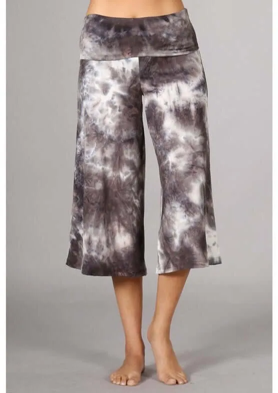 Lux Mocha Tie Dyed Gaucho Pants Made in USA