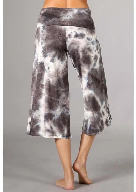 Lux Mocha Tie Dyed Gaucho Pants Made in USA