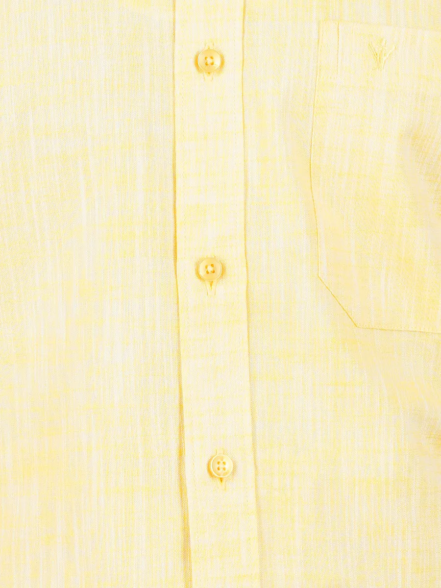 Men 100% Cotton Half Sleeves Shirt Yellow CL2 GT14