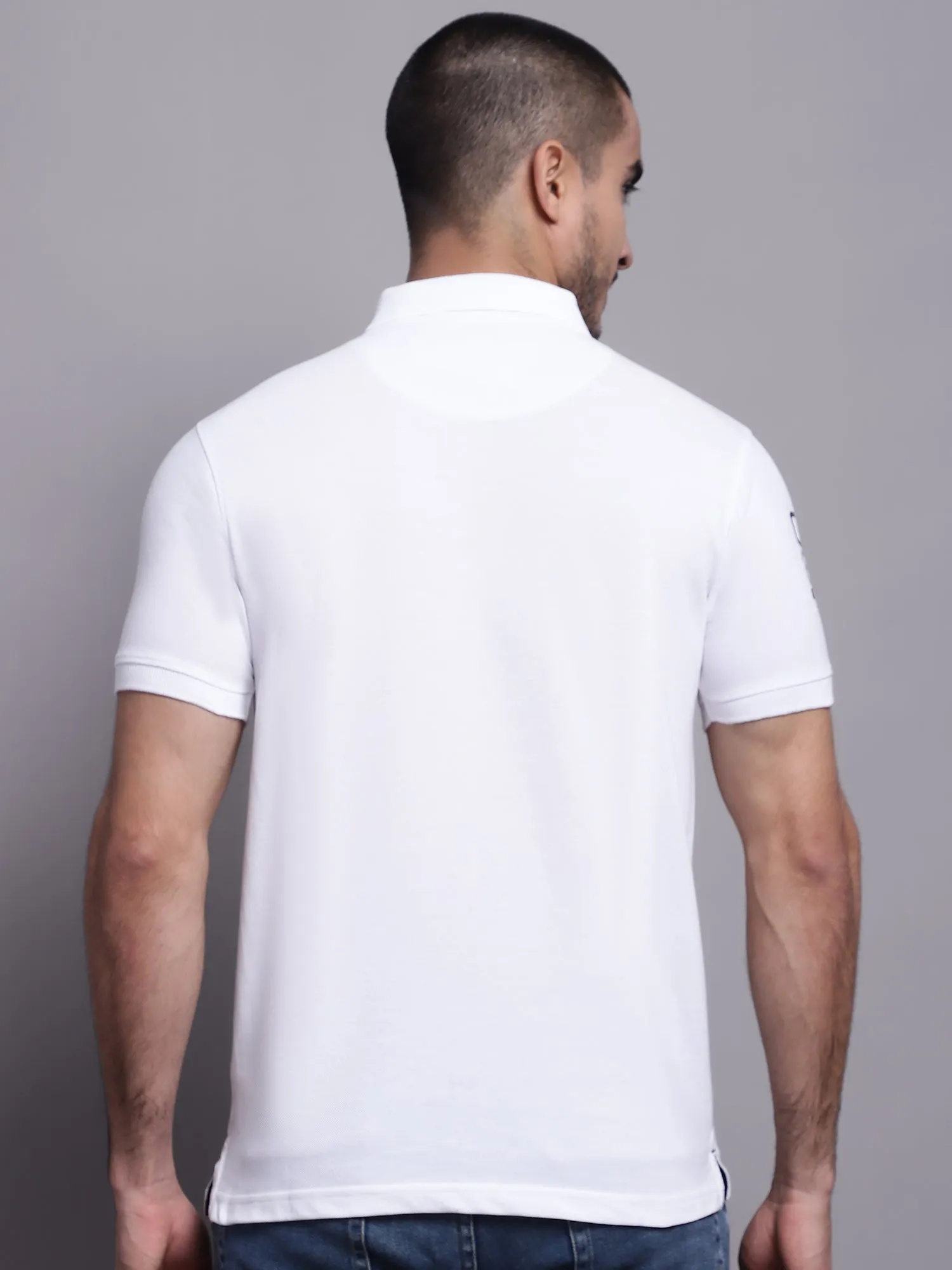 Men White Casual T-Shirt