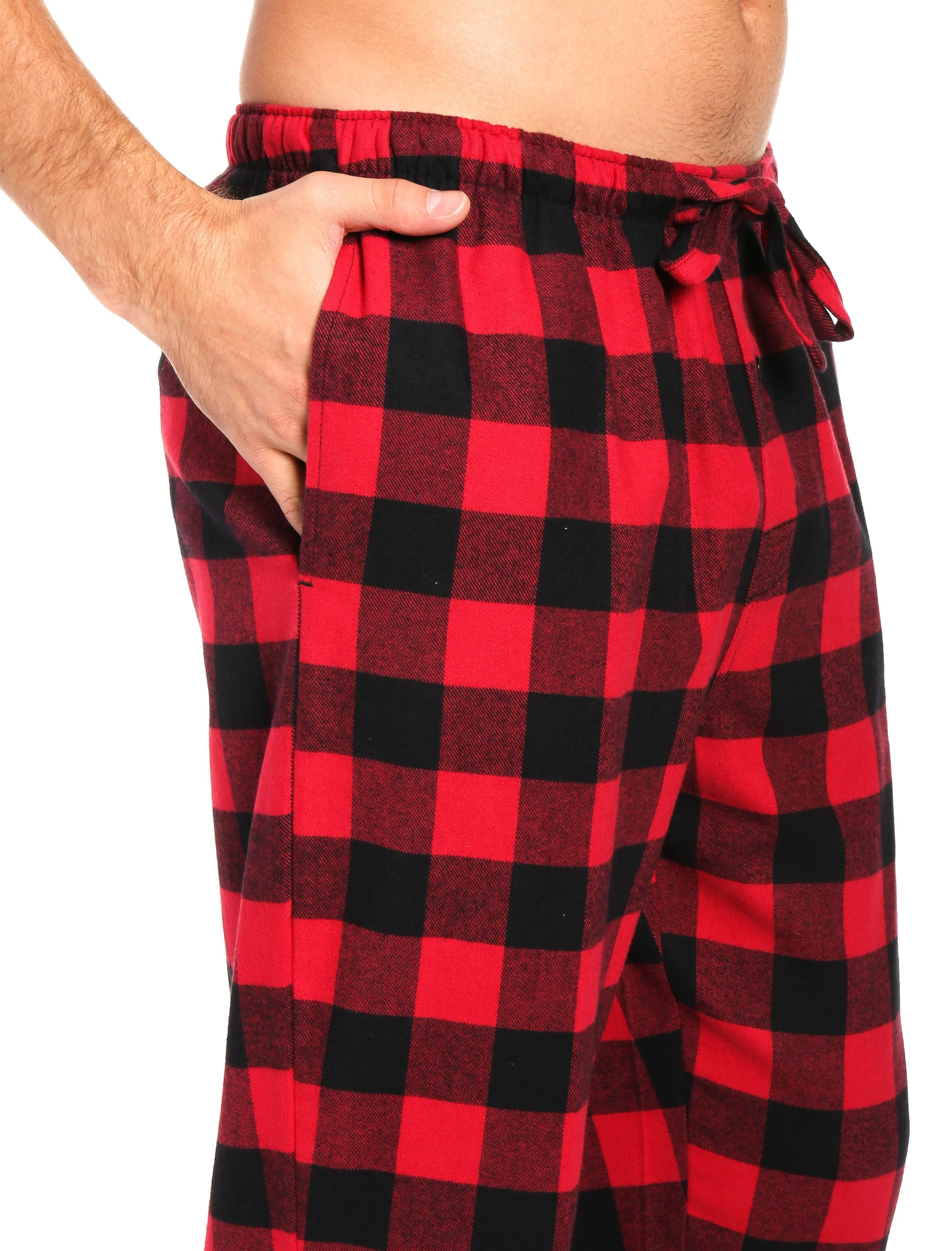 Mens Gingham 100% Cotton Flannel Lounge Pants