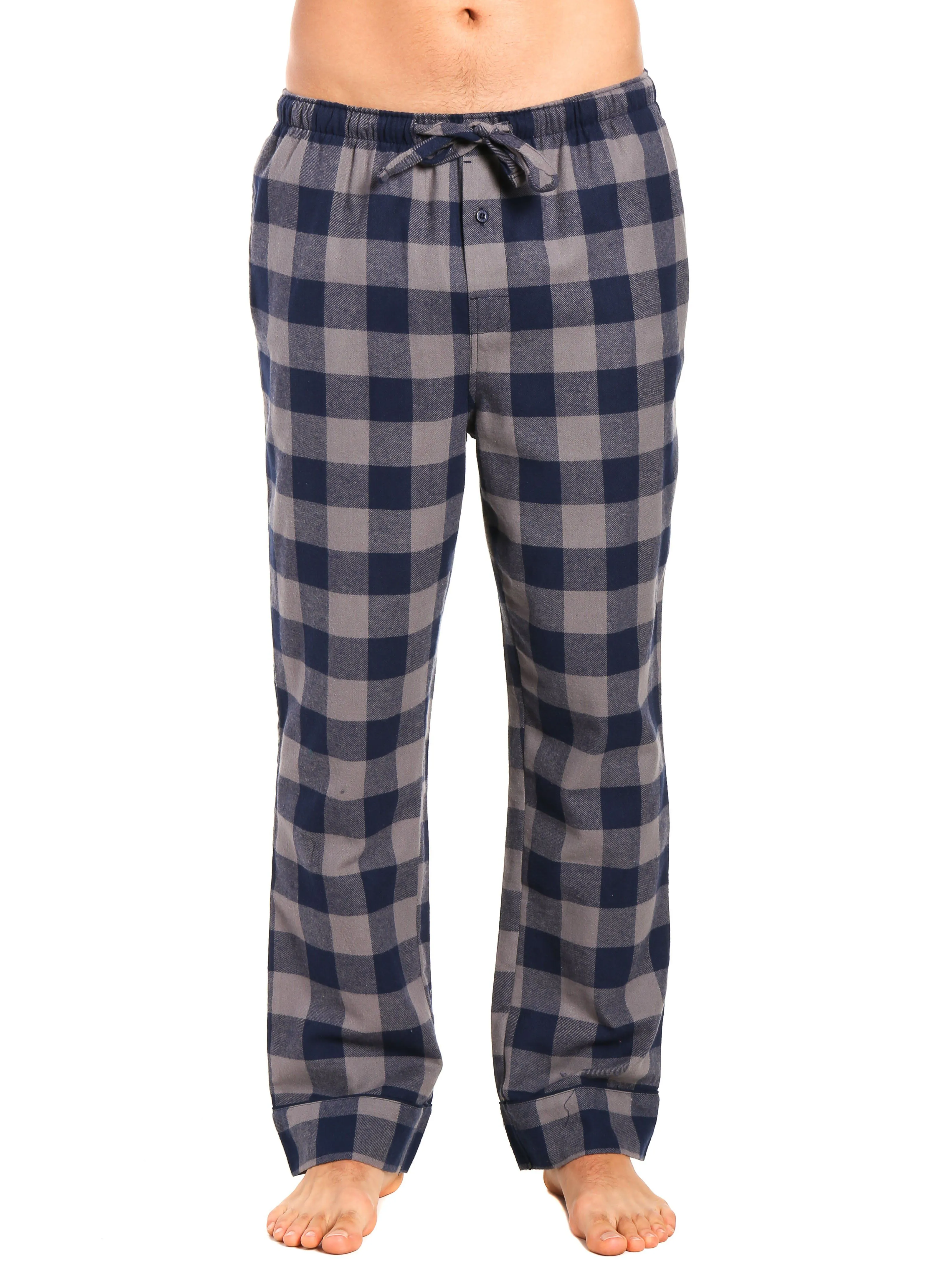 Mens Gingham 100% Cotton Flannel Lounge Pants