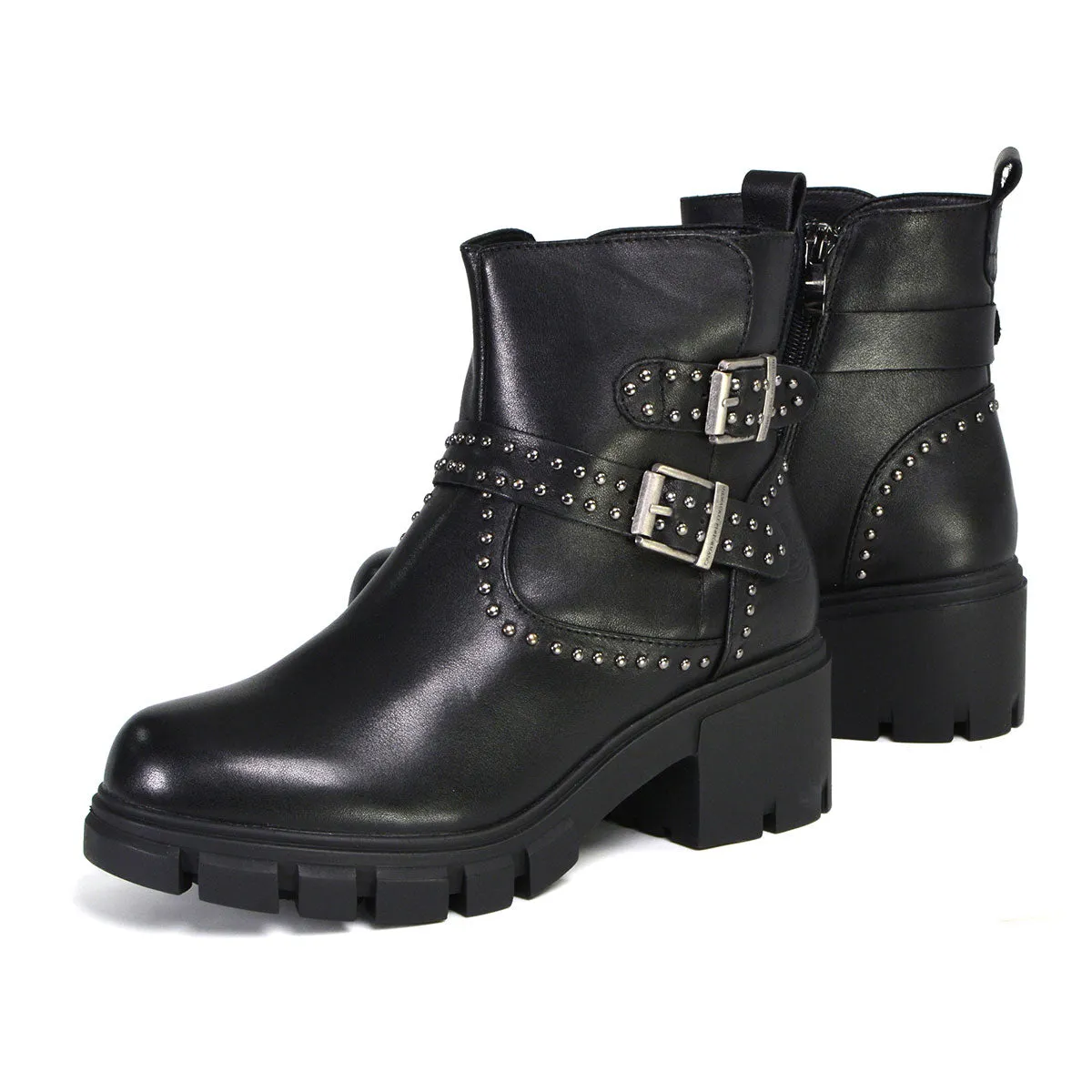 Milwaukee Leather Women's Siren Premium Black Studded Fashion Boots w/ Side Zippers MBL9446