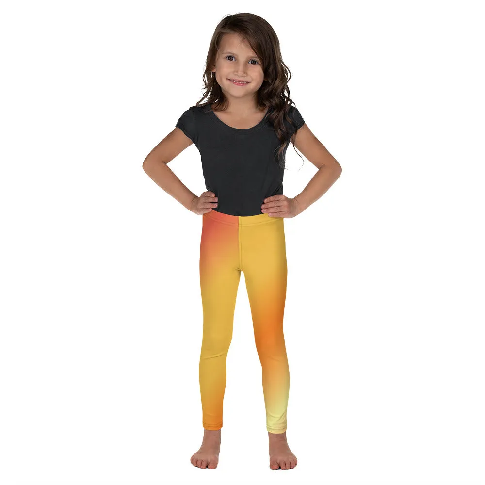 Orange Diagonal Gradient Kid's Leggings, Toddler, Girls and Boys Matching Family Outfits