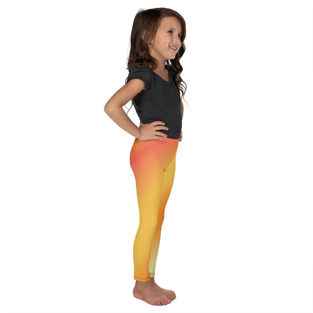 Orange Diagonal Gradient Kid's Leggings, Toddler, Girls and Boys Matching Family Outfits