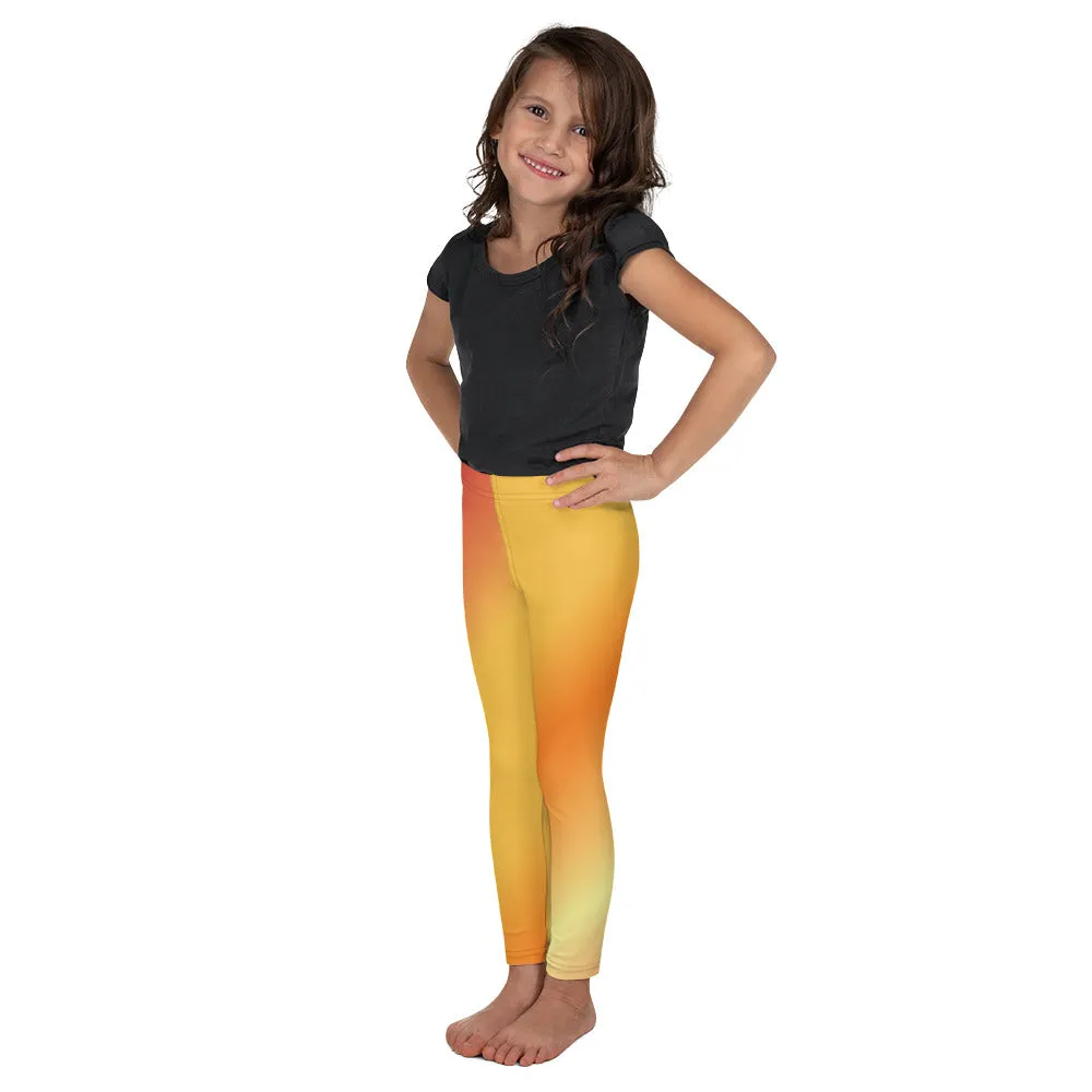 Orange Diagonal Gradient Kid's Leggings, Toddler, Girls and Boys Matching Family Outfits