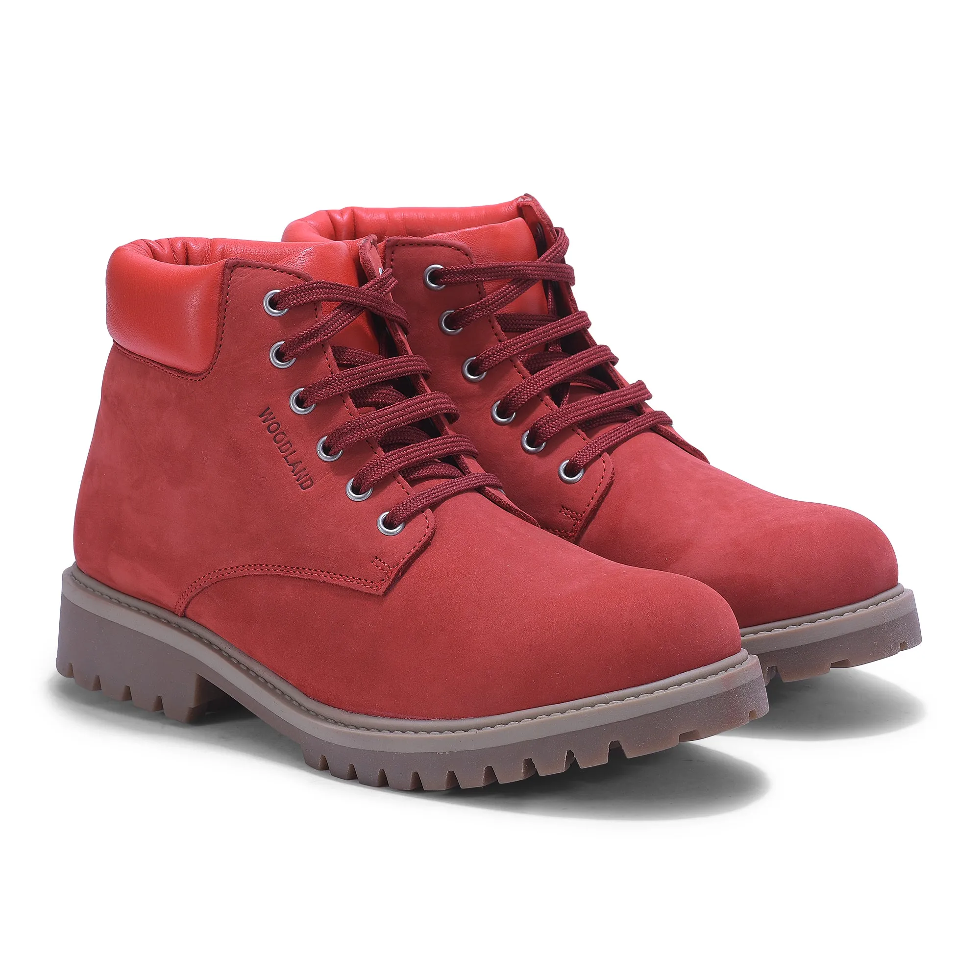 Original Woodland Women's Nubuck Leather Boots(#2249116_Port Red)