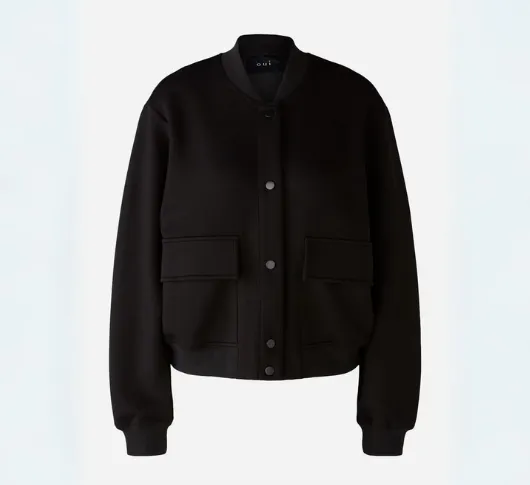 OUI - Jersey Baseball Jacket in Black