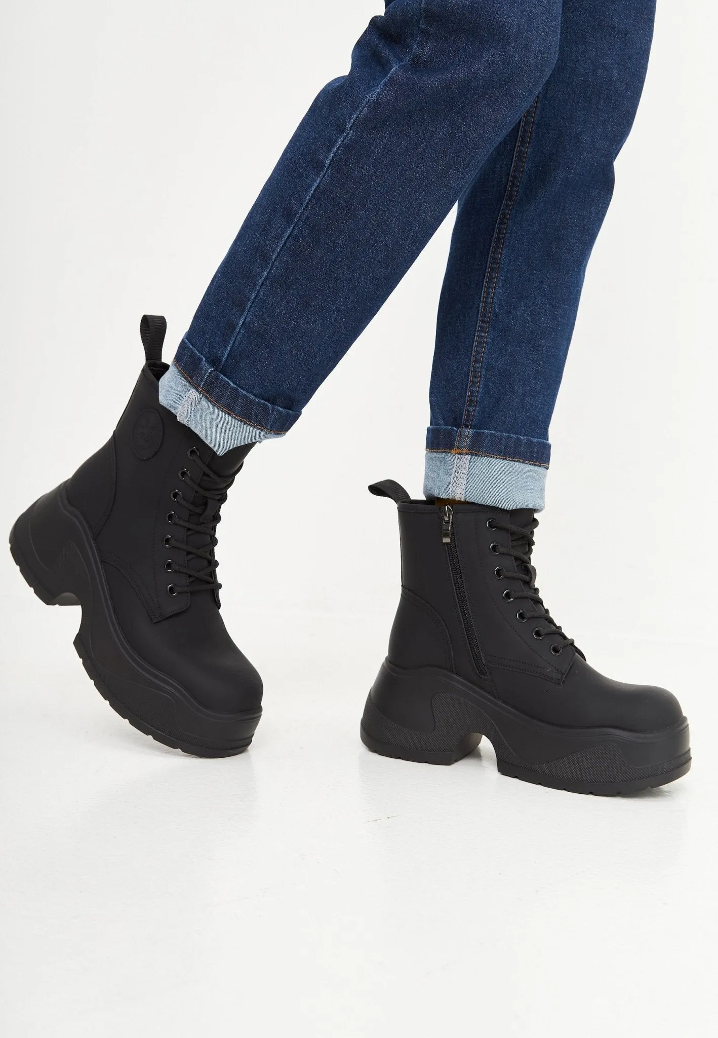 Platform Ankle Boots - Black