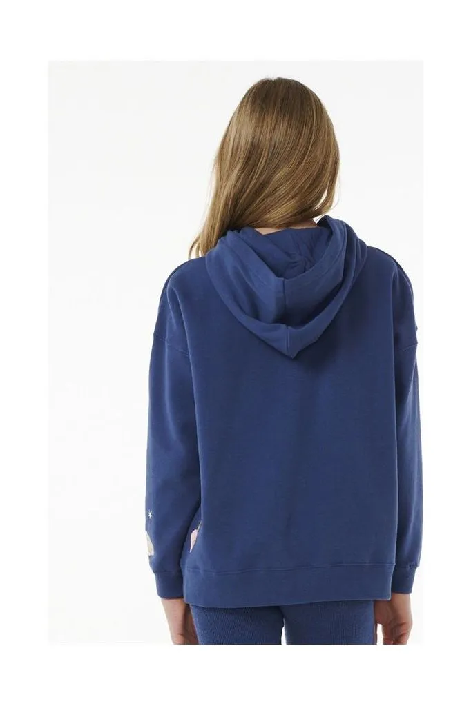 Rip Curl Summer Solstice Girls Hoody Washed Navy