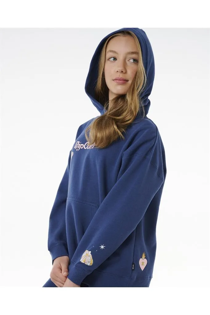 Rip Curl Summer Solstice Girls Hoody Washed Navy