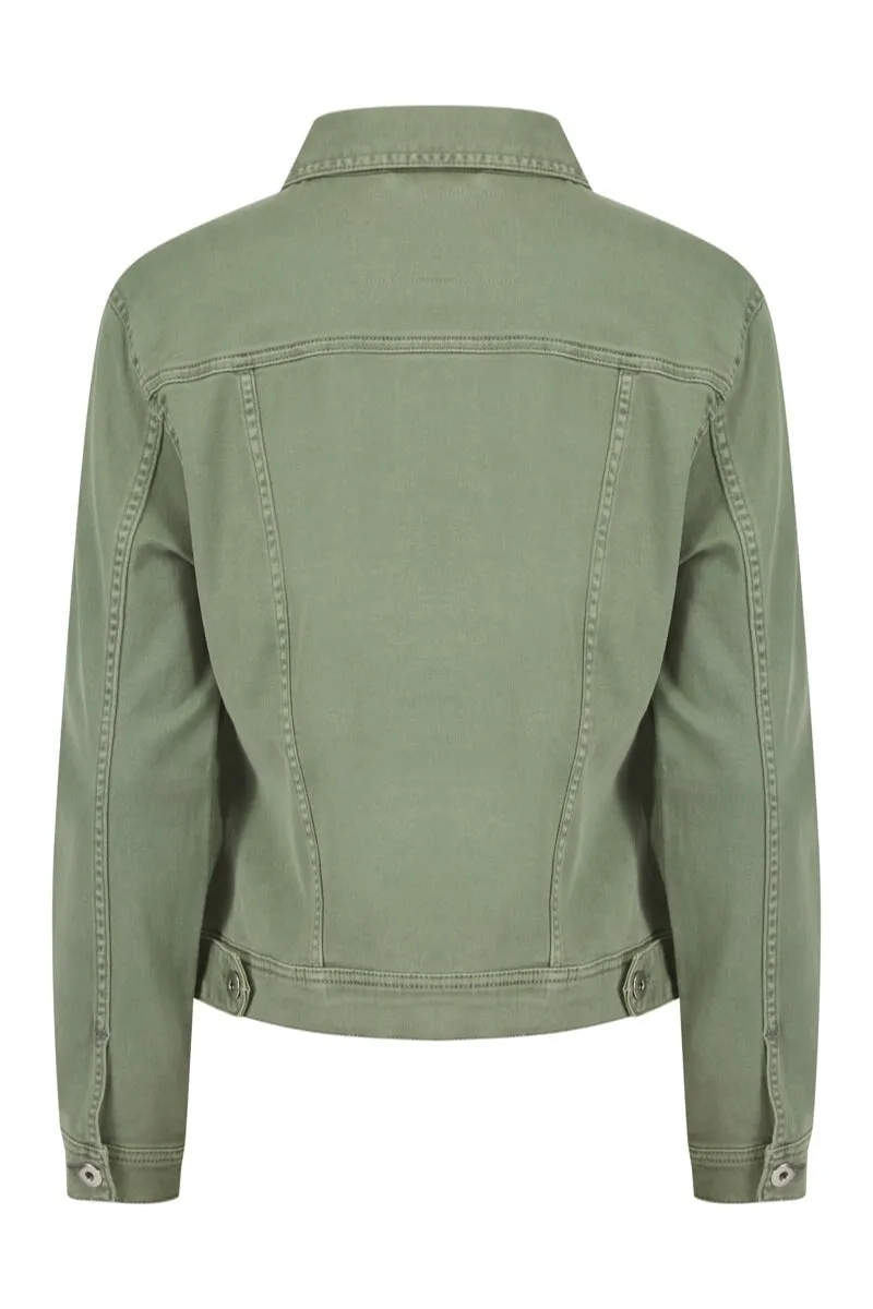 SAGE GREEN COTTON STRETCH DENIM JACKET